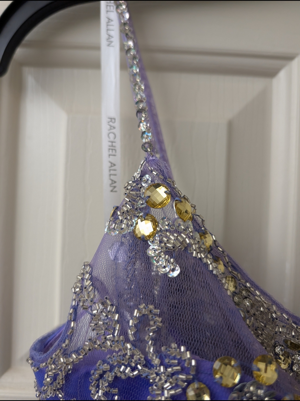 Rachel Allan Off-Shoulder Lavender Evening Gown - Picture 4 of 12